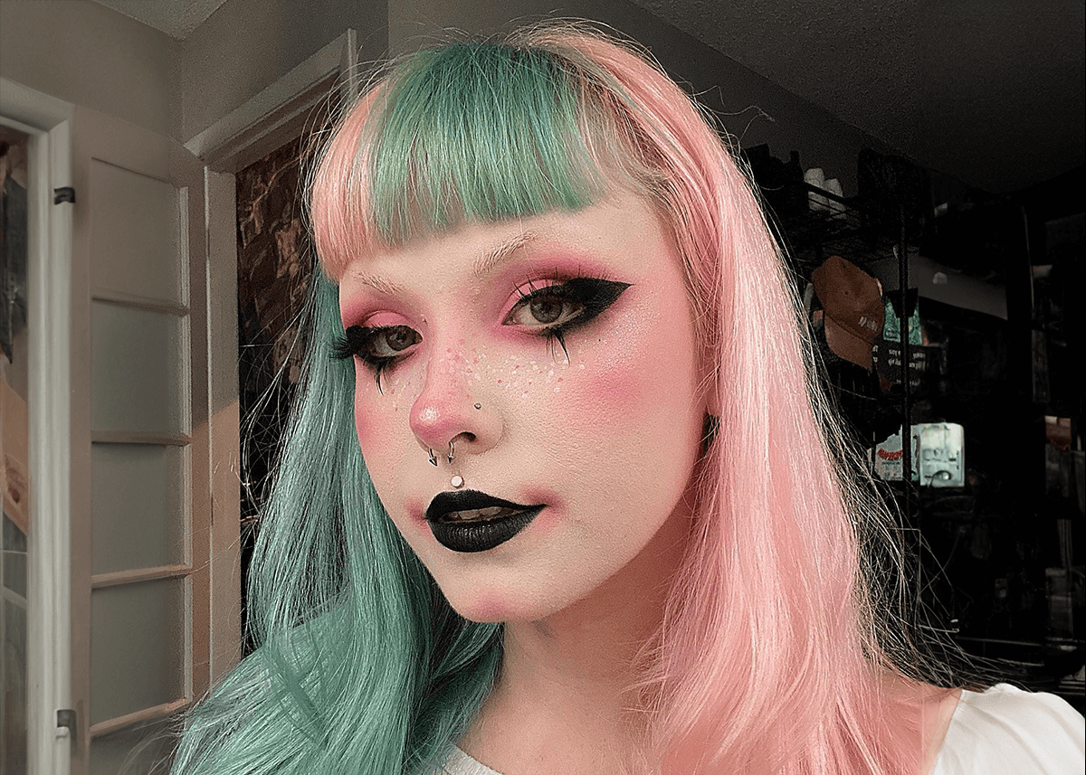 Egirl Alt Edge Pastel Hair Black Lips