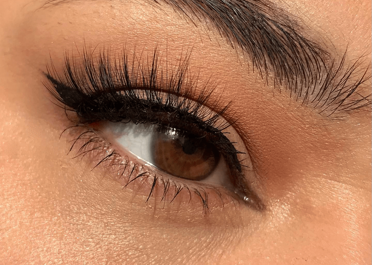 Closeup of False Lashes, Hooded Eye