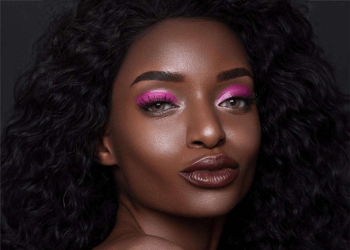 Glossy editorial look with Pink Pigment Eyeshadow