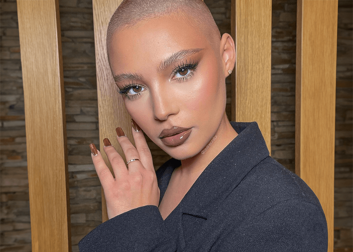 Girl with Highlighter Application Posing for Camera