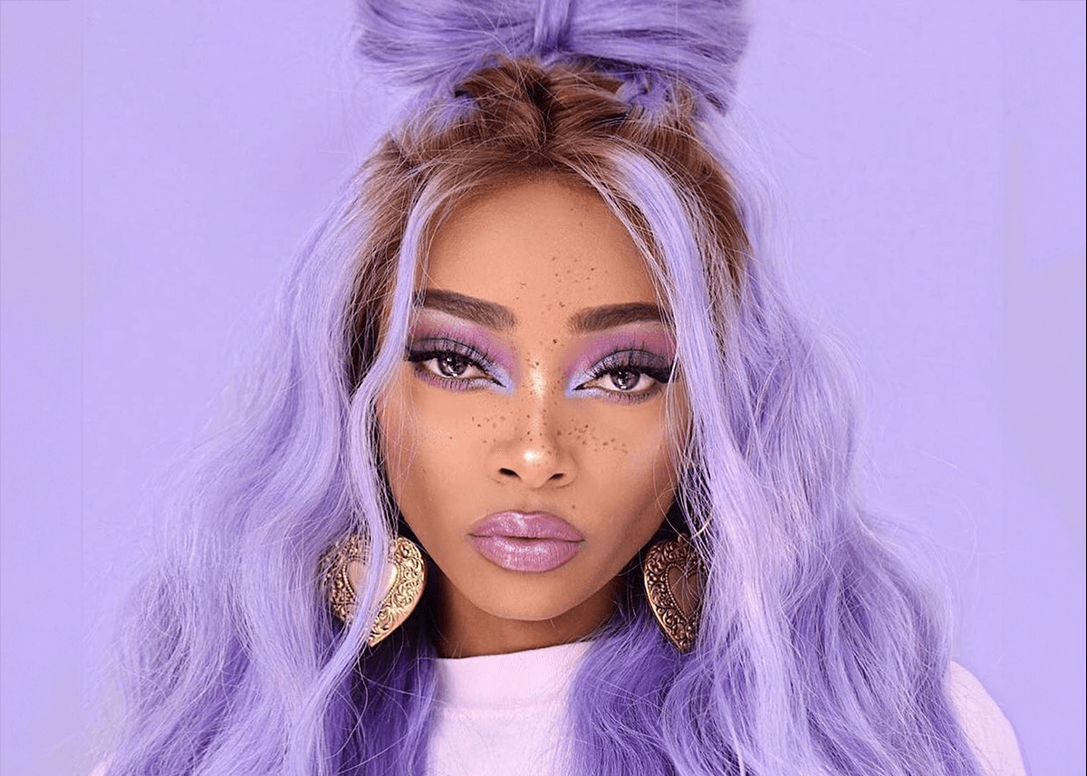 Nyane Purple Eyeshadow Lips and Hair