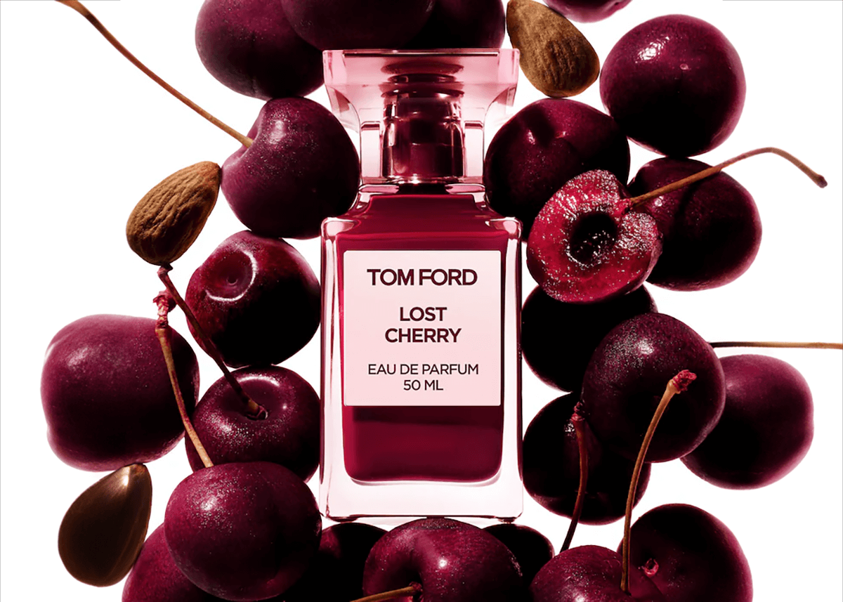 tom ford cherries on background