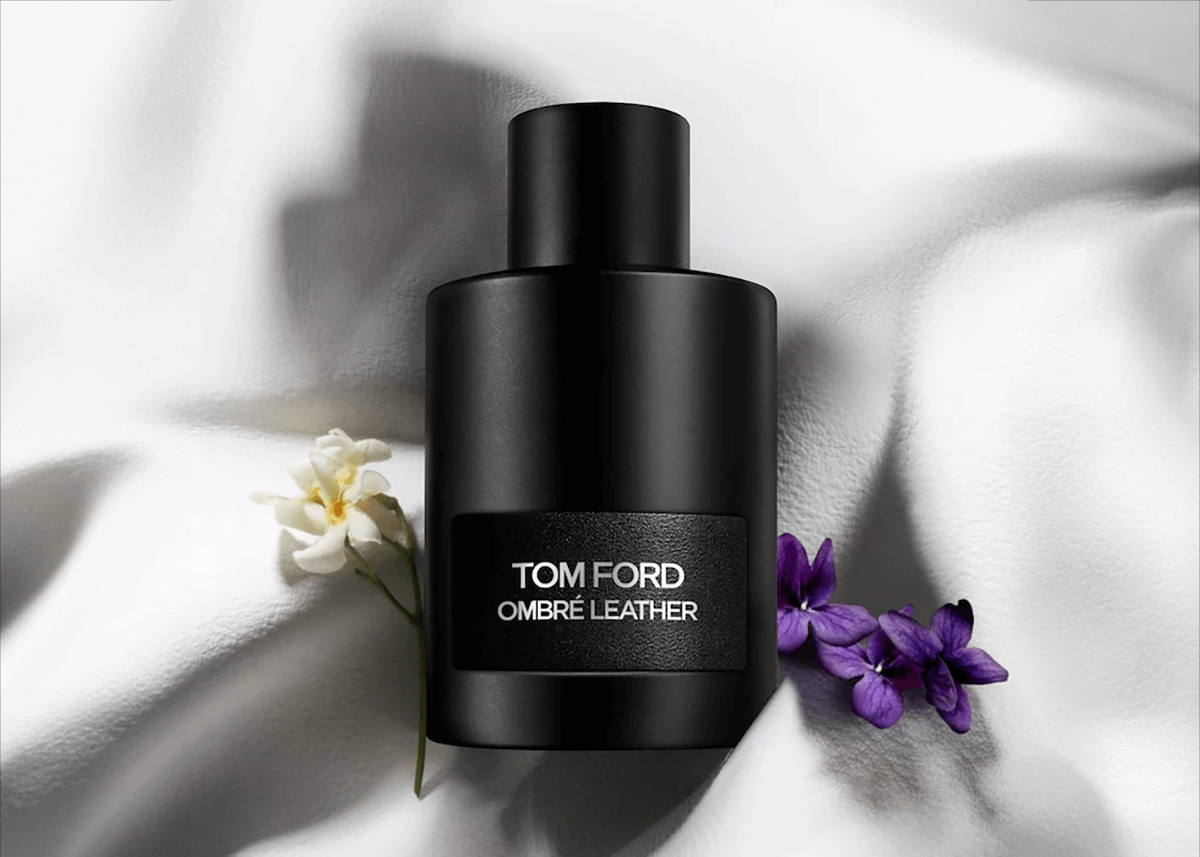 tom ford ombre leather on white leather background