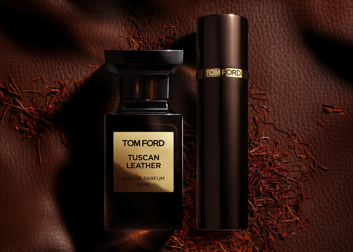 tom ford tuscan leather and sampler on leather ingredients